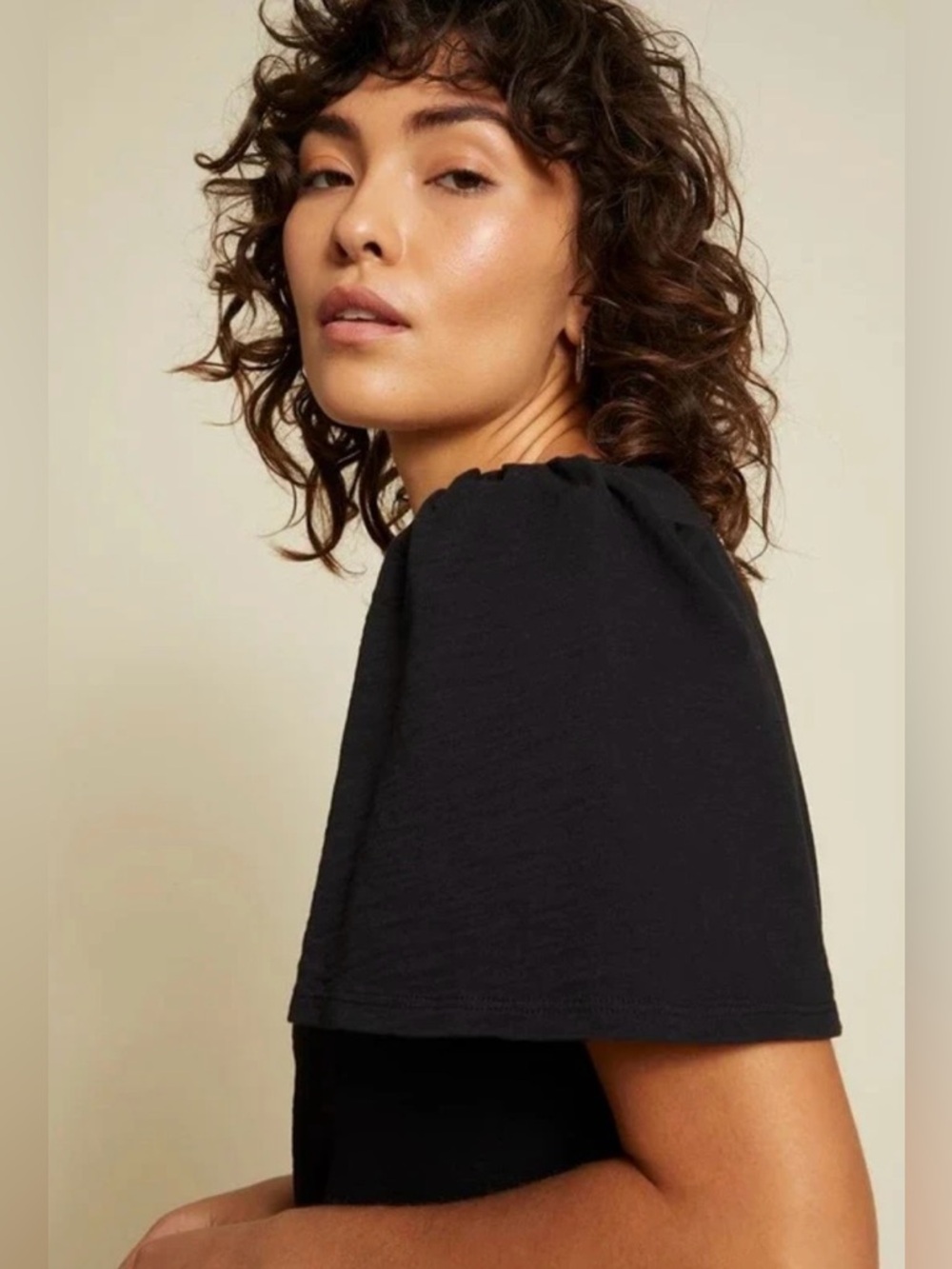 Nation Ltd Mallory Flutter Sleeve Dress in Jet Black - Picture 3 of 7